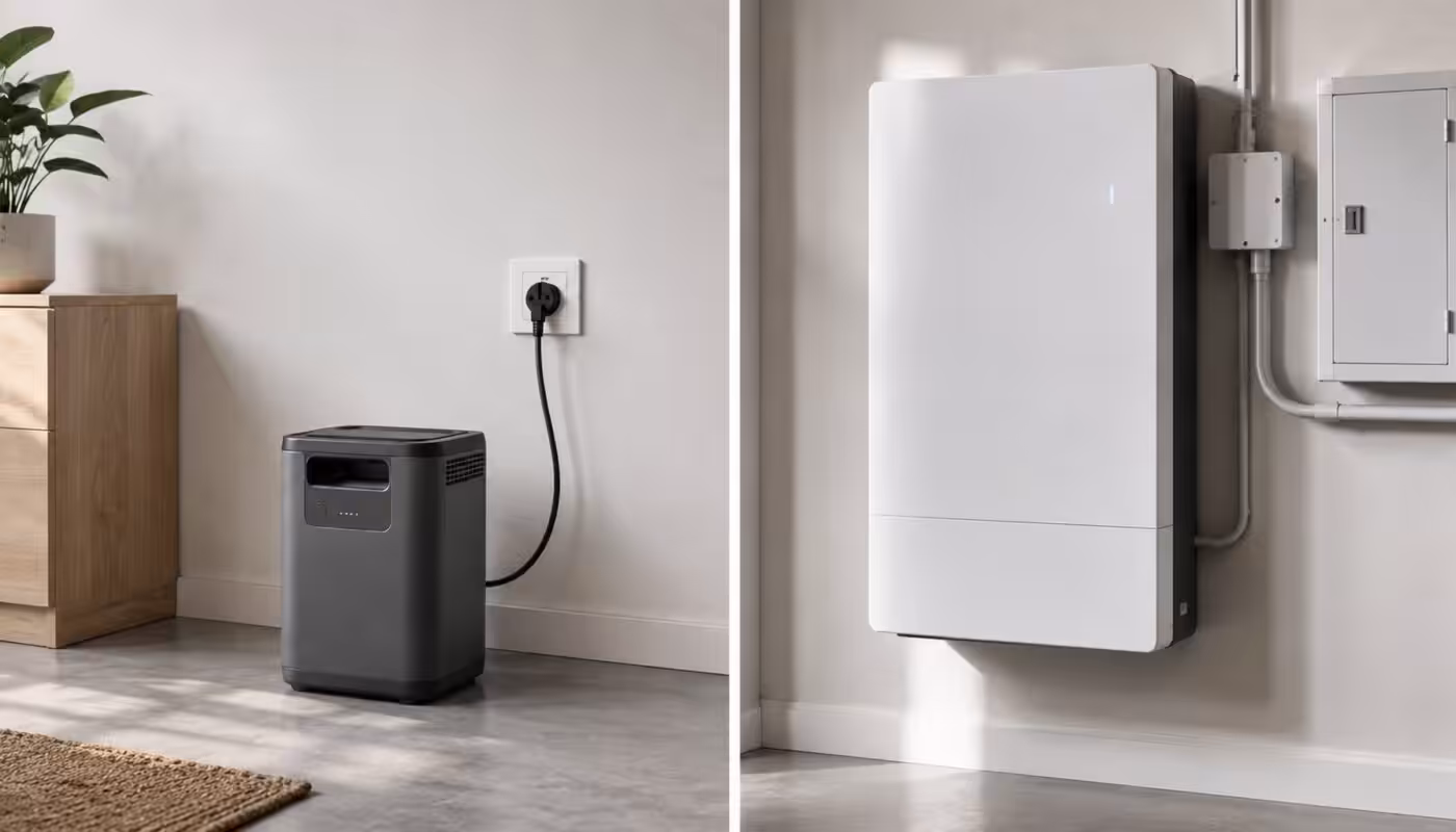 Een stekkerbatterij of vaste thuisbatterij: wat is het verschil?